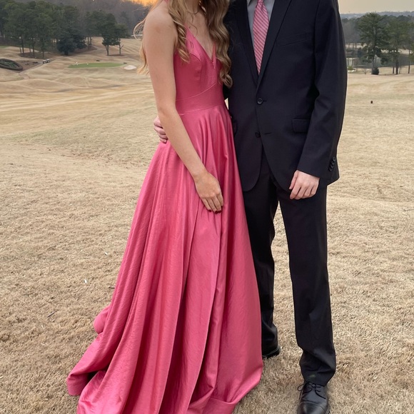 Coral Halter top prom dress - Picture 2 of 3